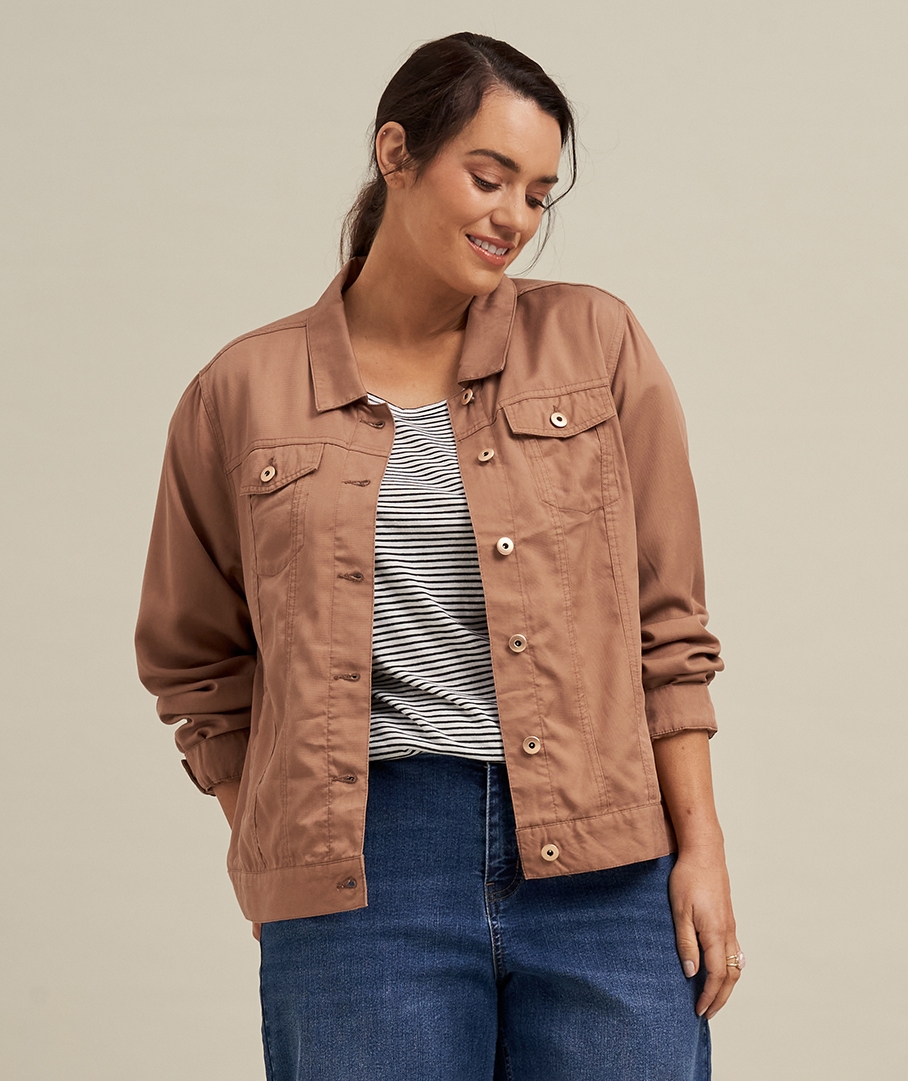tan short jacket womens
