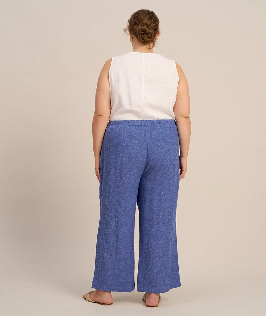 Linen Blend Full Length Pant
