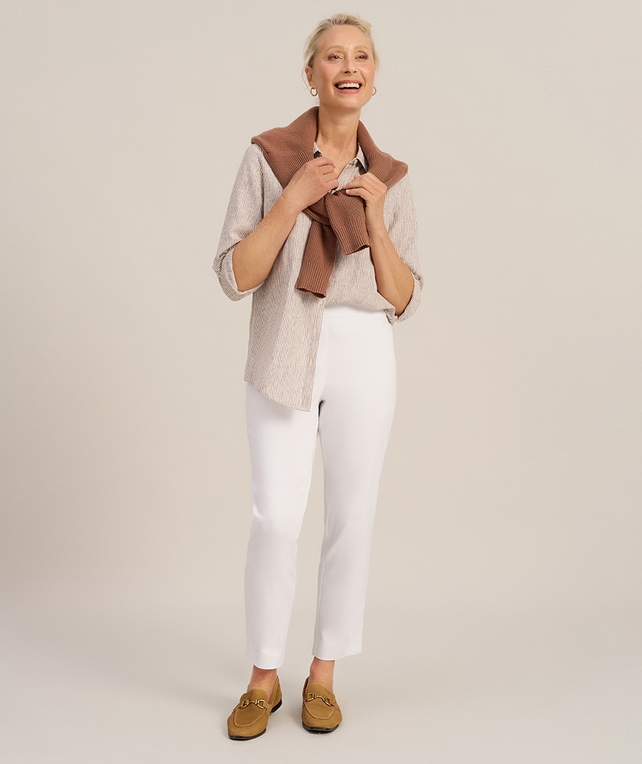 Ankle length stretch pants cheap