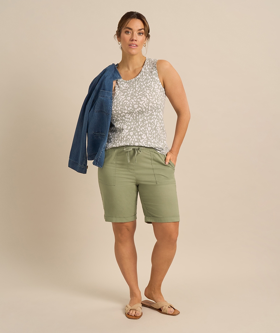 Cotton Shorts High Rise Relaxed More Suzanne Grae