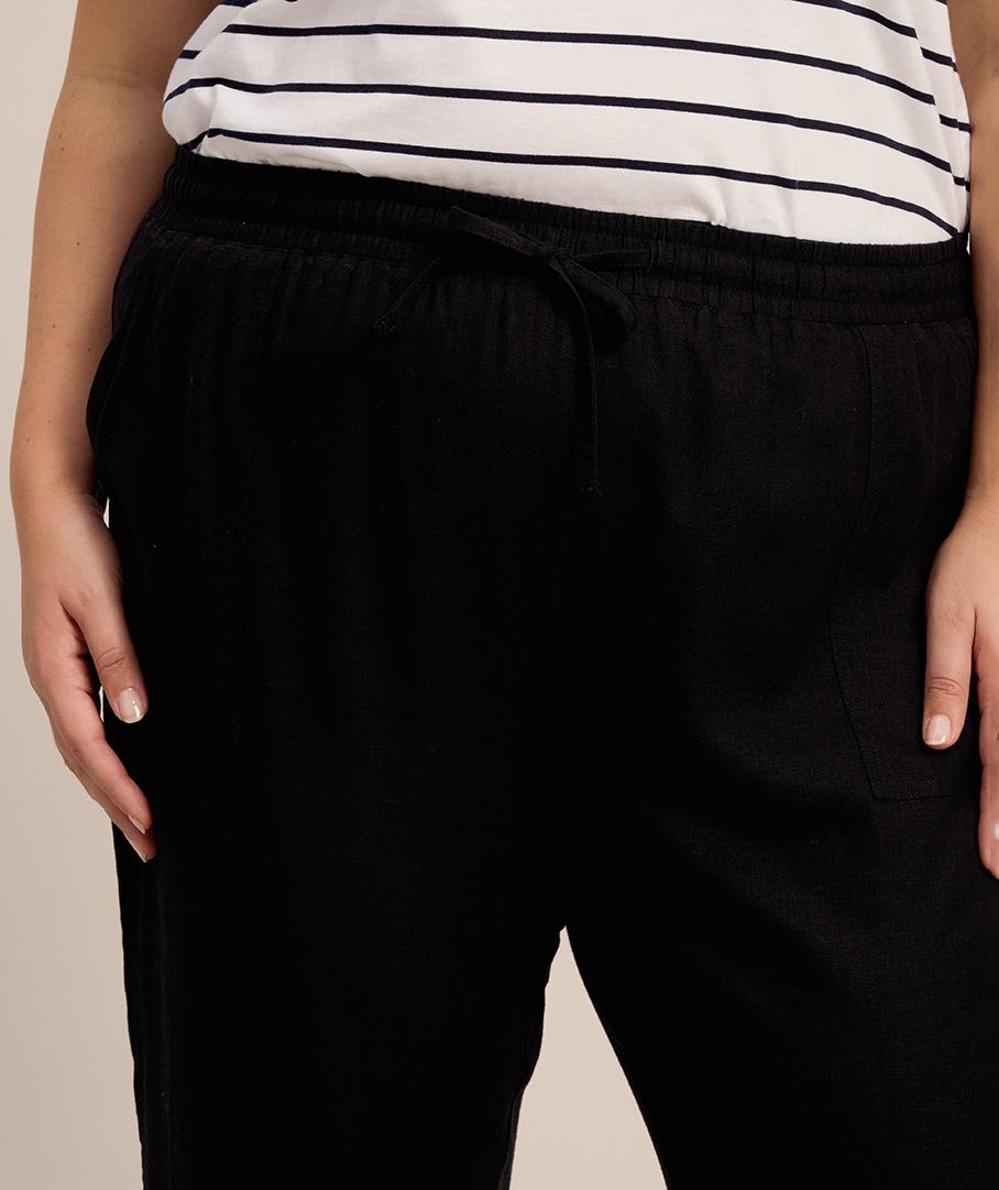 Linen Blend Crop Pant