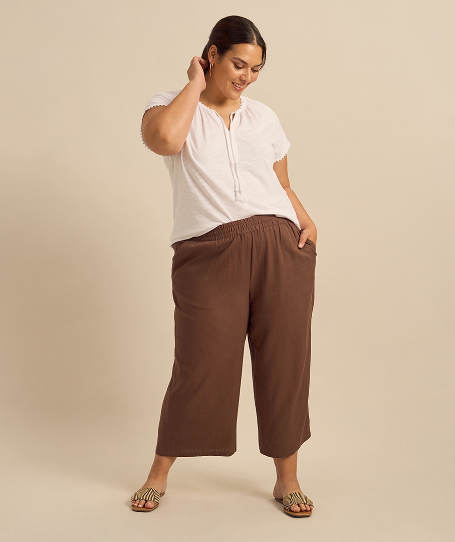 Linen Blend Culotte Suzanne Grae