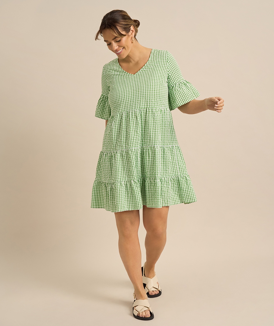 Cotton Check Dress