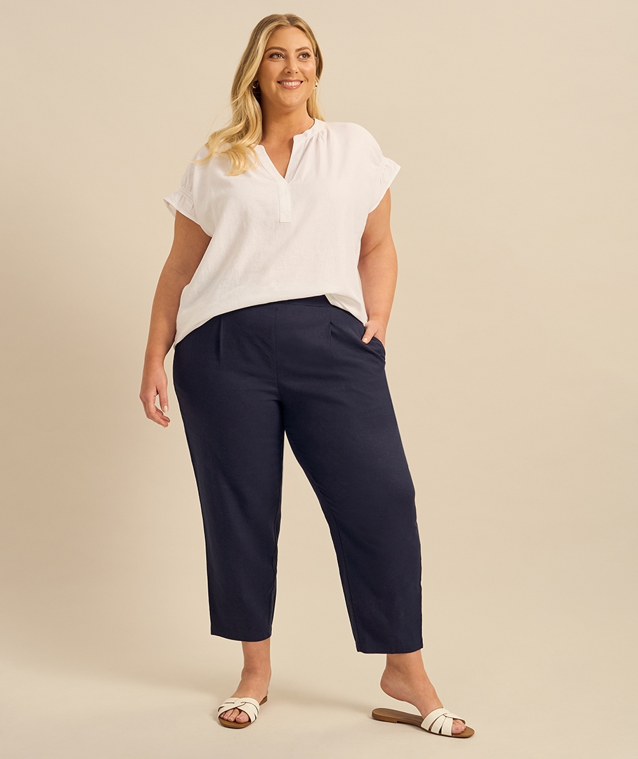 Womens tapered linen pants outlet